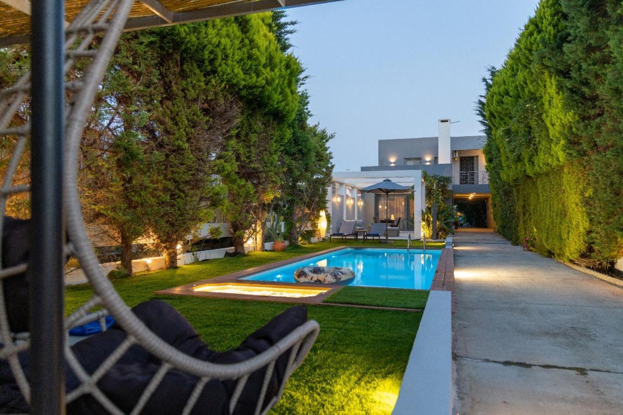 Luxury Villa Hestia Grey With Private Pool Rethymno  Ngoại thất bức ảnh