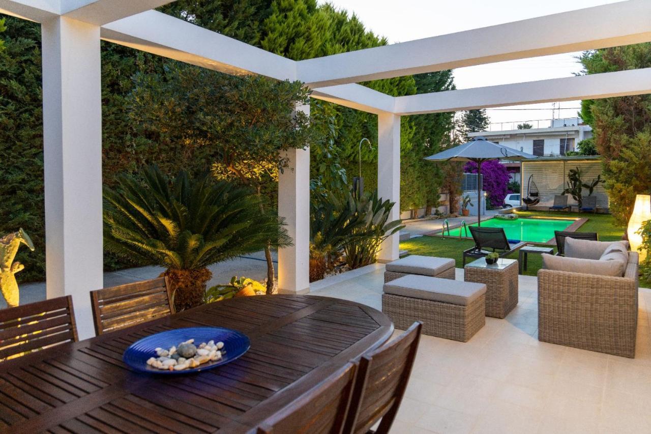 Luxury Villa Hestia Grey With Private Pool Rethymno  Ngoại thất bức ảnh